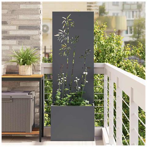 Vaso da Giardino con Pannello Decorativo Antracite 50 x 140 cm - Foto 2