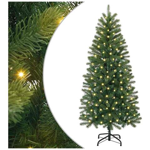 Albero di Natale artificiale con 150 LED Verde 120 cm PE e PVC - Foto 1