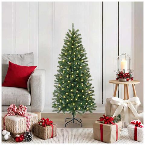 Albero di Natale artificiale con 150 LED Verde 120 cm PE e PVC - Foto 2