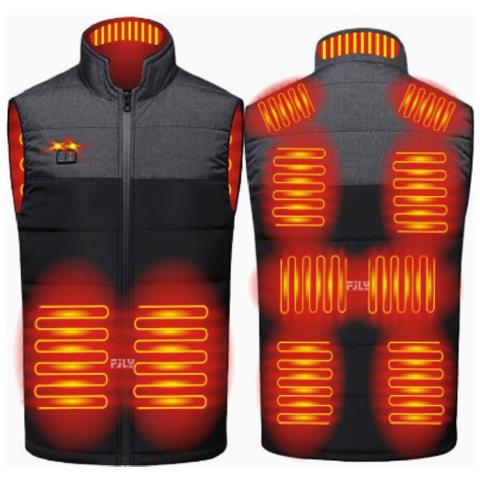 Gilet Riscaldato Intelligente Grigio-nero Con Batteria Da 10000mah - 11 Zone Di Riscaldamento, Temperatura Regolabile 4xl - Foto 1