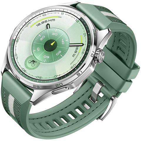 Cinturino Ibrido In Nylon E Silicone Compatibile Con Huawei Gt6 - 22mm Green - Foto 3