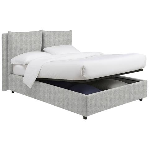 Davoli - Letto Matrimoniale Sfoderabile, Grigio Chiaro - Foto 4