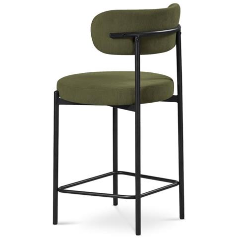 Set Di 2 Sgabelli Da Bar Moderni Iris In Velluto A Coste Color Kaki, 65 Cm - Foto 2