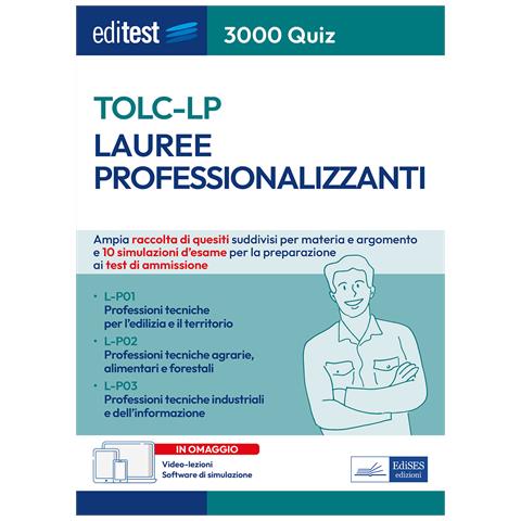 . Lauree professionalizzanti TOLC-LP. 3000 quiz. Raccolta di quesiti suddivisi per materia e simulazioni d'esame. Con software di simulazione. Con videolezioni - Foto 1