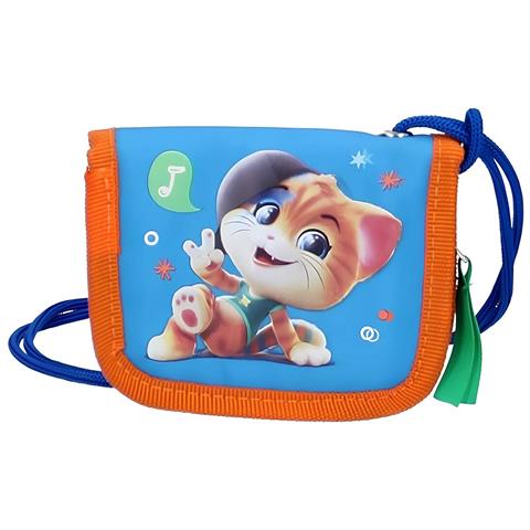 Portafoglio Da Collo Con Cerniera Per Bambini In Poliestere Compatto, Blu - Foto 4