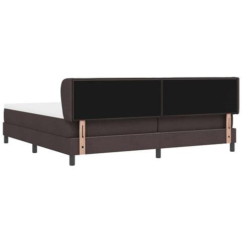 Letto a molle con materasso Marrone Scuro 200 x 200 cm Tessuto - Foto 9