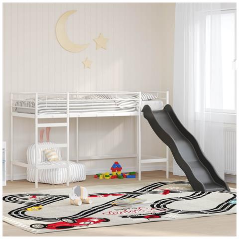 Letto loft per bambini con scivolo Bianco e Antracite - Foto 2