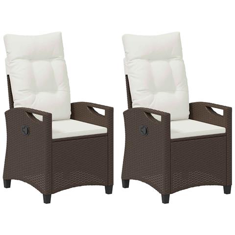Sedia da Giardino 2 pcs Marrone e Crema 56 x 60 x 112 cm - Foto 1