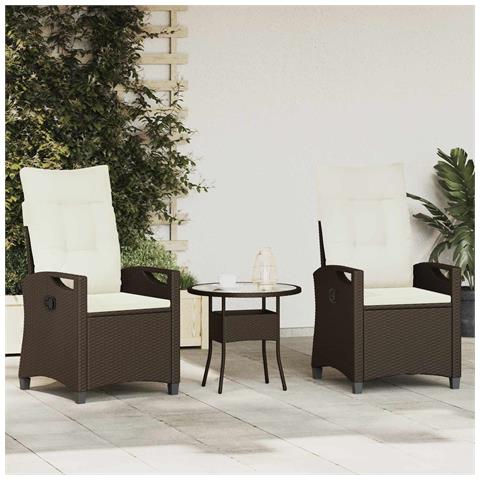 Sedia da Giardino 2 pcs Marrone e Crema 56 x 60 x 112 cm - Foto 2
