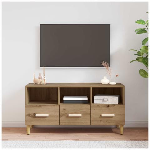 Mobile TV Rovere Artigianale 102 x 36 x 50 cm Legno multistrato - Foto 2