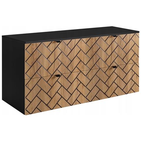 | Mobiletto 120 cm - Marron Mat - Mobili da bagno - Mobiletti - Piano di lavoro nero - Foto 1
