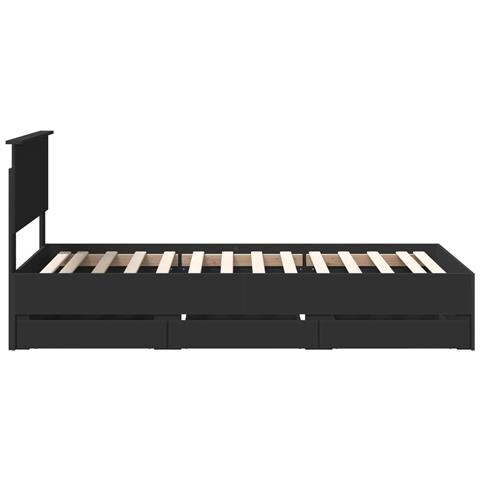 Struttura del letto Nero 75 x 190 cm Legno Ingegnerizzato - Foto 9