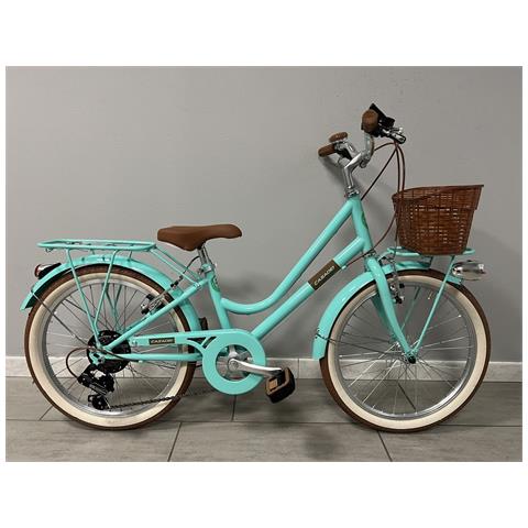 Bici Da Bambina Stile Vintage Misura 20 Bicicletta Bimba Cambio 7v Completa Di Accessori Con Cestino E Luci A Led - Tiffany - Foto 1