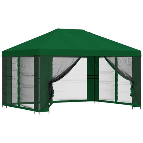 Gazebo da giardino con pareti laterali 4 × 3 m Verde - Foto 1