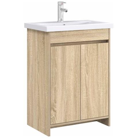 Mobiletto da Bagno Sotto Lavabo Rovere Sonoma 56 x 37,5 x 81 cm - Foto 2