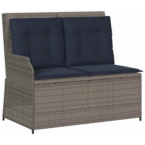 Panchina da giardino Grigio polyrattan - Foto 1