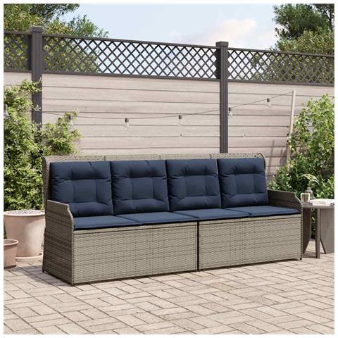 Panchina da giardino Grigio polyrattan - Foto 2