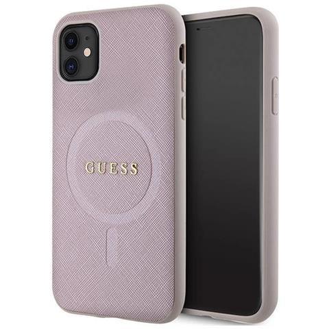 Guess Saffiano Magsafe Case Per Iphone 11 / Xr - Rosa - Foto 2