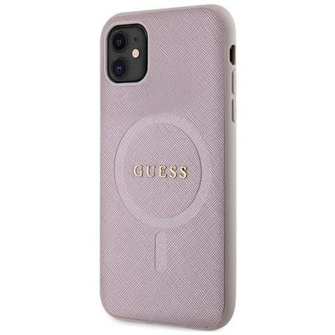 Guess Saffiano Magsafe Case Per Iphone 11 / Xr - Rosa - Foto 5