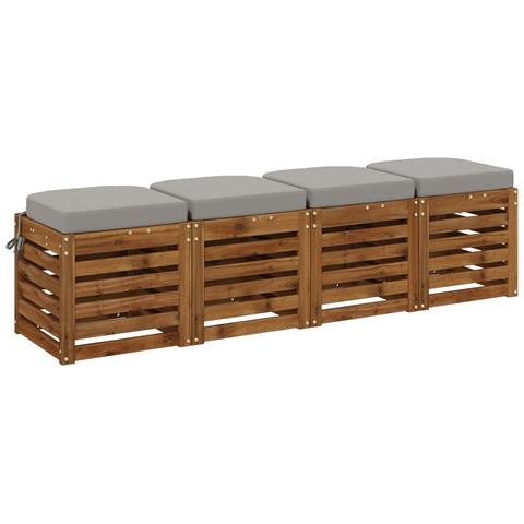 Cuscini per Sedia in 4 Pezzi SOEST 4 pcs 100% Poliestere Grigio - Foto 2