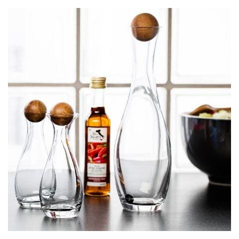 Caraffa da acqua e da vino Oval Oak con tappo a sfera in legno - Foto 6
