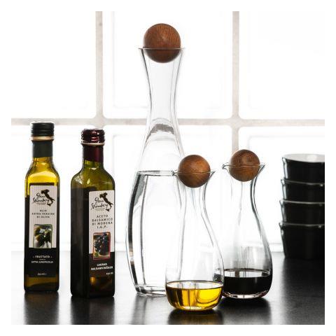 Caraffa da acqua e da vino Oval Oak con tappo a sfera in legno - Foto 2