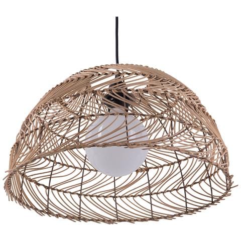 Lampadario In Rattan Marrone Chiaro Selenge - Foto 21
