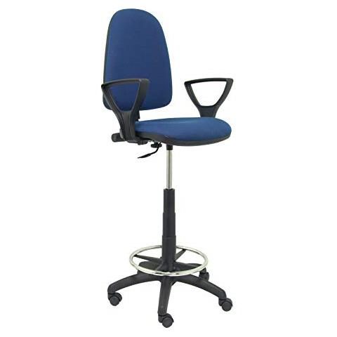 T04cp - Sgabello Ergonomico, Altezza Regolabile E Anello Poggiapiedi Blu Navy - Foto 1