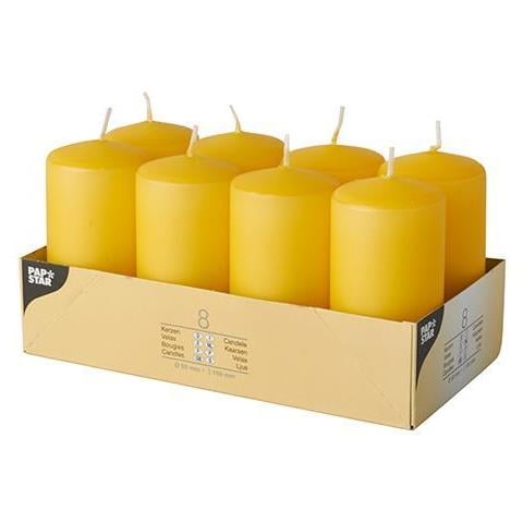 17986 candela di cera Cilindro Giallo 8 pz - Foto 2