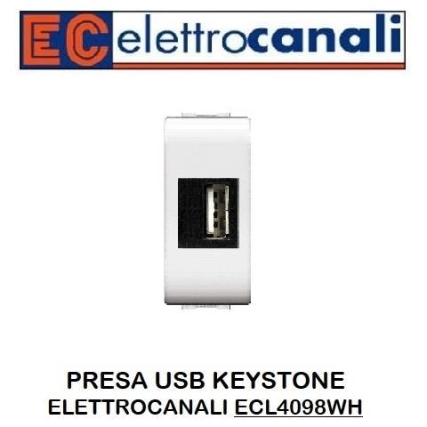 Presa Usb Bianca Con Aggancio Keystone Ecl-4089wh - Foto 1