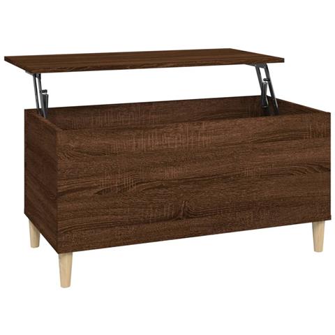 Tavolino Salotto Rovere Marrone 90x44,5x45 Cm Legno Multistrato - Foto 1