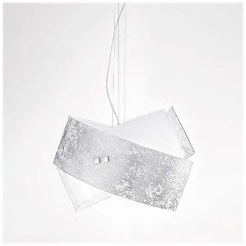 Sospensione Contemporanea Camilla Metallo Cromo Vetro Argento 2 Luci E27 - Foto 1