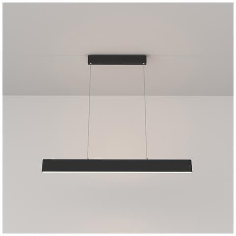 Lampadario A Sospensione Moderno Step Metallo Nero Luce Led Integrato 23w Calda - Foto 1
