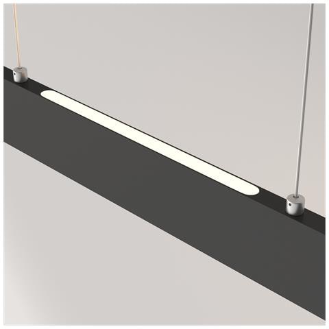 Lampadario A Sospensione Moderno Step Metallo Nero Luce Led Integrato 23w Calda - Foto 2