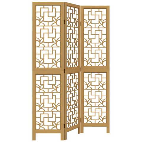 Divisorio Ambienti 3 Pannelli Marrone Scuro Massello Paulownia - Foto 2