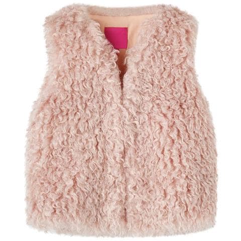Gilet Da Bambina In Pelliccia Sintetica Rosa Chiaro 92 - Foto 1
