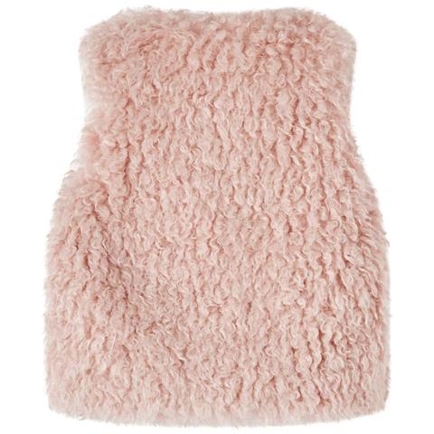 Gilet Da Bambina In Pelliccia Sintetica Rosa Chiaro 92 - Foto 2