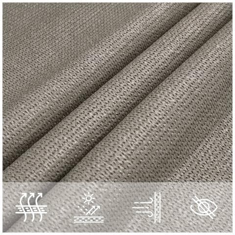 Vela Parasole 160 G /m Rettangolare Grigio Chiaro 6x8 M In Hdpe - Foto 10