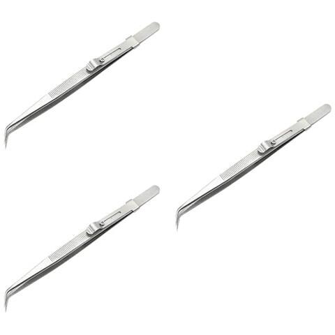 Pinzette Ad Alta Precisione Da 3 Pezzi Pinzette In Acciaio Pinzette Per Gioielli Silver - Foto 1