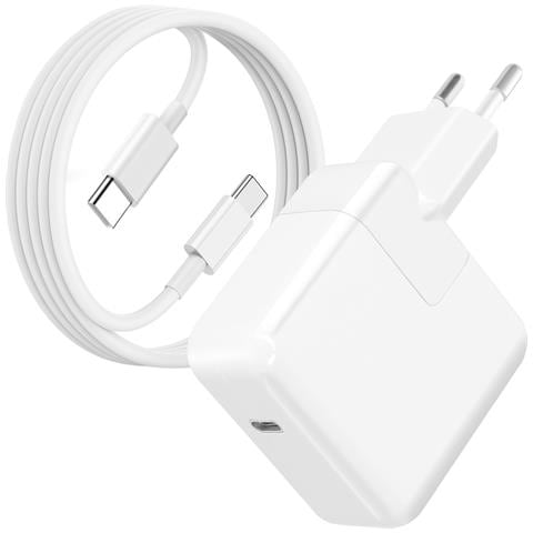 Caricabatterie Usb-c Per Macbook Carica Rapida 30w Cavo 1 Metro E 70, Bianco - Foto 1