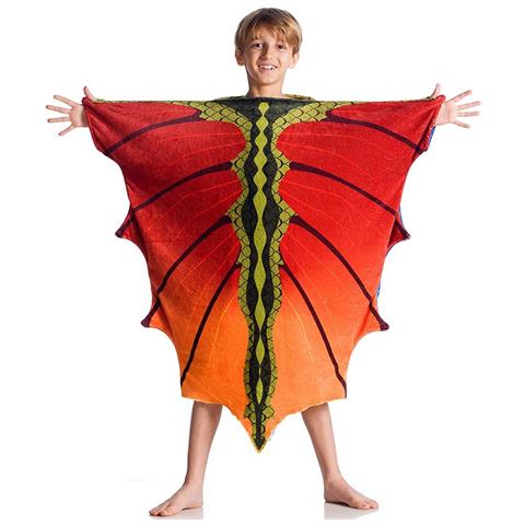 Coperta Plaid con Maniche Kanguru Drago Mantella in Pile 90x100cm per Bambini - Foto 1