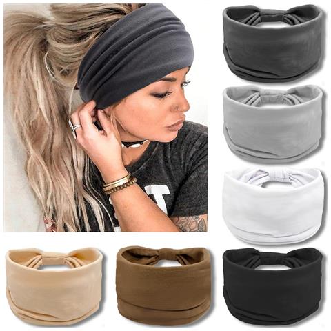 Fascette Per Capelli Larghe Da Donna 6 Pezzi Vari Colori - Foto 1