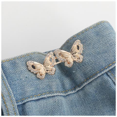 Fibbia Per Cintura Con Farfalla E Strass Per Jeans (5 Paia) Gold - Foto 1