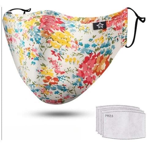 Mascherina Cotone Riutilizzabile Con Fiori E Filtri - Comfort E Stile Per Ogni Occasione - Foto 1