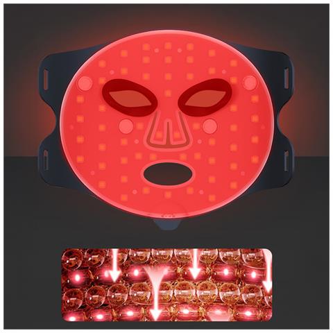 Maschera Facciale Per Trattamento Con Luce Led, Ringiovanente Cutaneo Tramite Vibrazione Fotonica. Con 4 Modalità D'uso E 3 Livelli Di Luminosità. - Foto 2