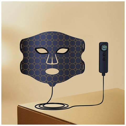Maschera Facciale Per Trattamento Con Luce Led, Ringiovanente Cutaneo Tramite Vibrazione Fotonica. Con 4 Modalità D'uso E 3 Livelli Di Luminosità. - Foto 5
