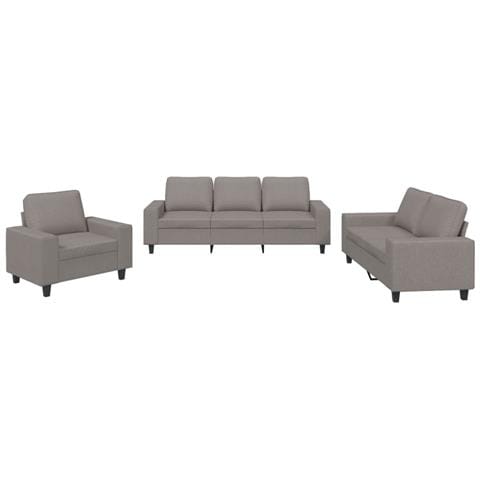 Set Di Divani 3 Pz Tortora In Tessuto - Foto 2