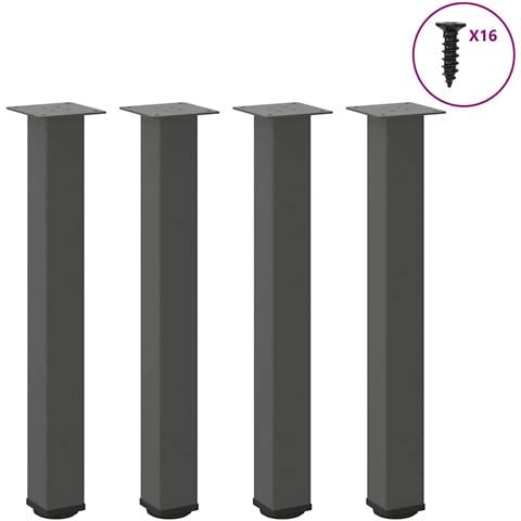 Gambe Per Tavolino 4 Pz Antracite 72-74 Cm In Acciaio - Foto 1