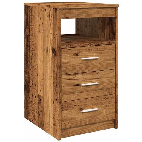 Cassettiera Legno Antico 40x50x76 Cm In Truciolato - Foto 2