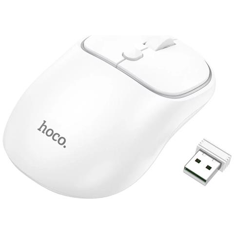 Mouse Hoco Wireless (gm25) 2.4g, Quattro Pulsanti Dual Mode White - Foto 1